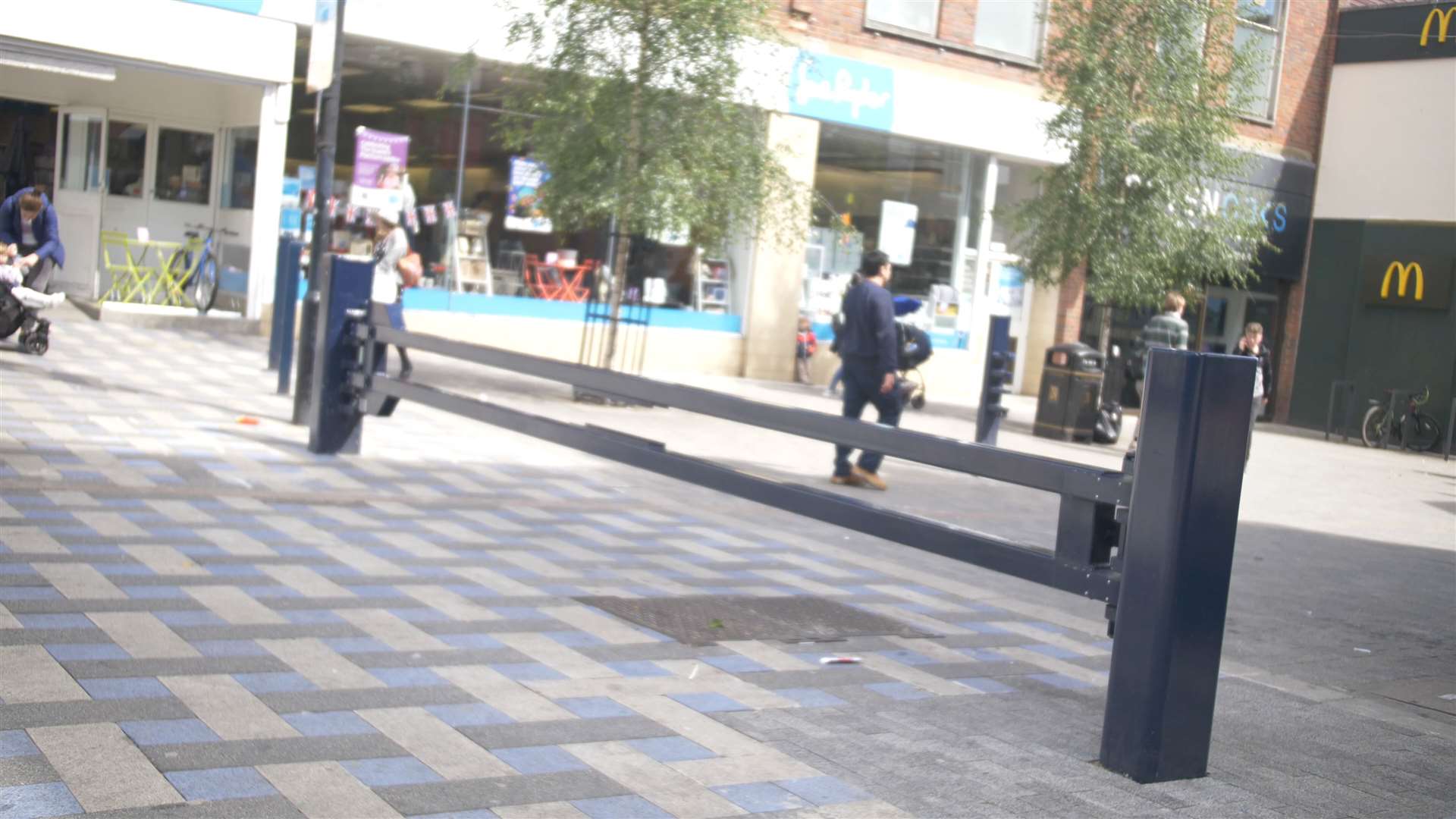 The newly installed gates at Week Street