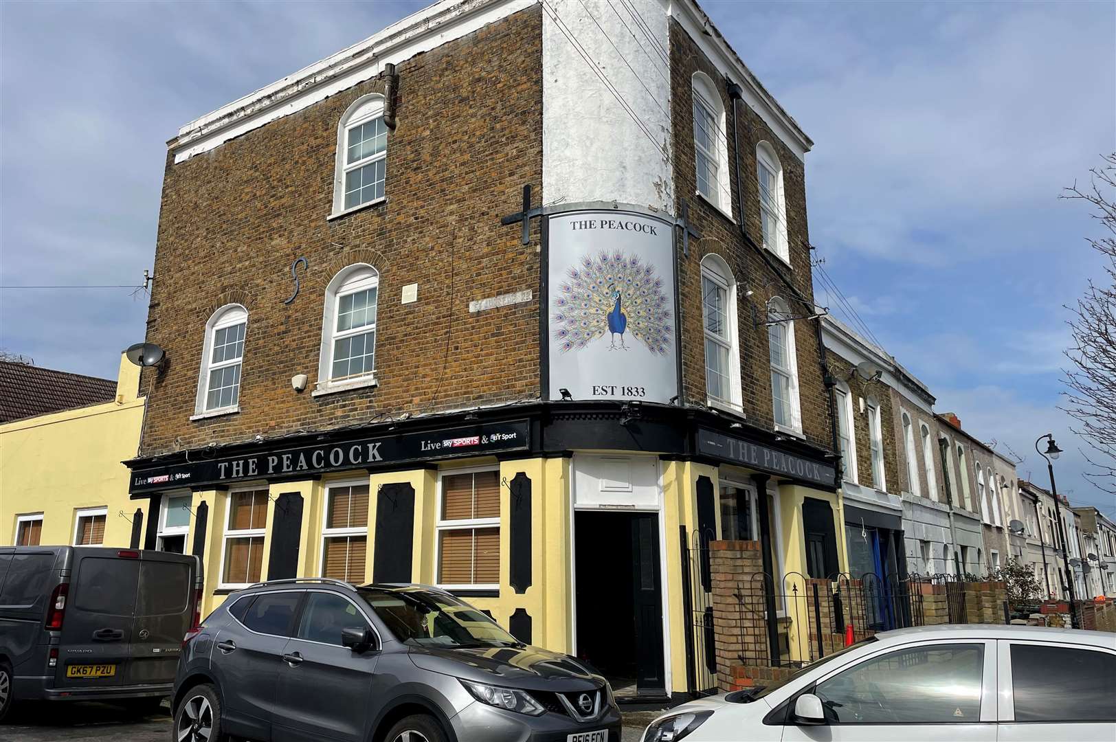 The Peacock pub, in Peacock Street, Gravesend. Stock picture