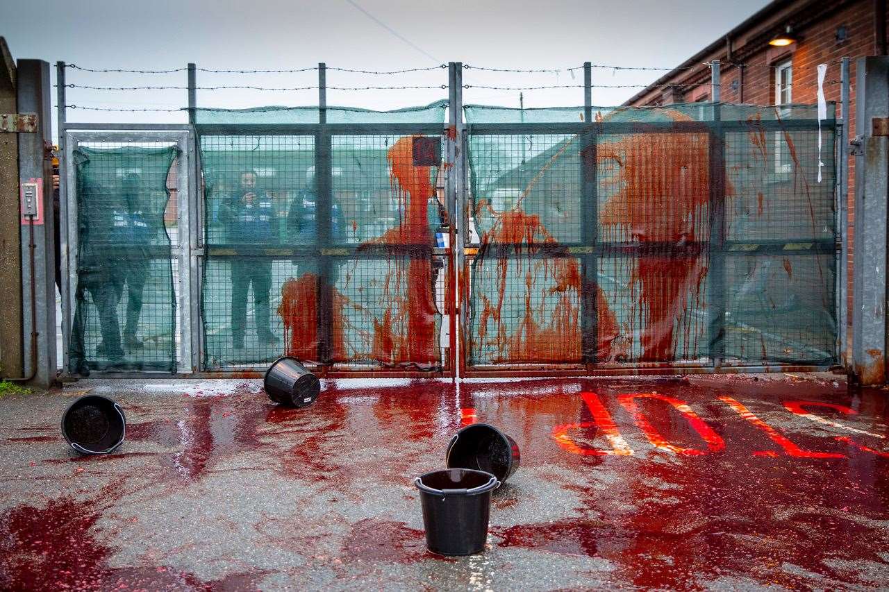 Andrew took photos of activists taking radical action at Napier Barracks in Folkestone in January. Picture: Andrew Aitchison /In pictures via Getty Images