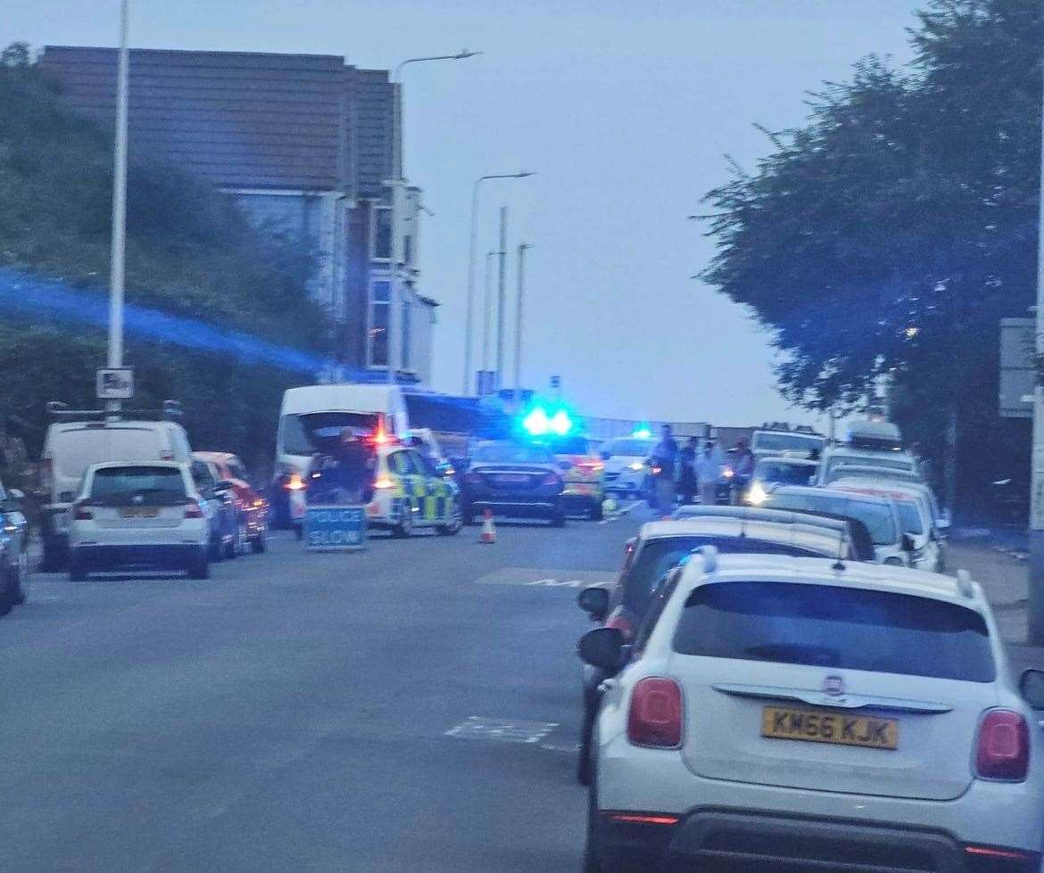 Emergency services attended the scene in Seabrook Road, Hythe last night. Picture: Shane Hills