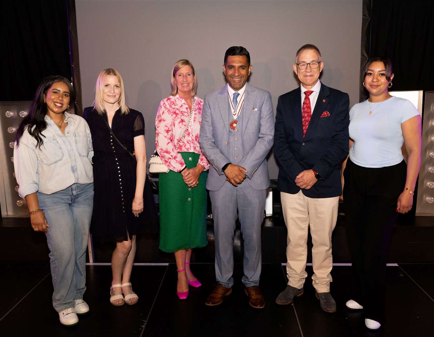 From left to right: Sonia Nayyar, Jenny Ongley, Joanna Holmes DL, Gurvinder Sandher DL, Andrew Woods DL and Elliese Bramble. Picture: Cohesion Plus