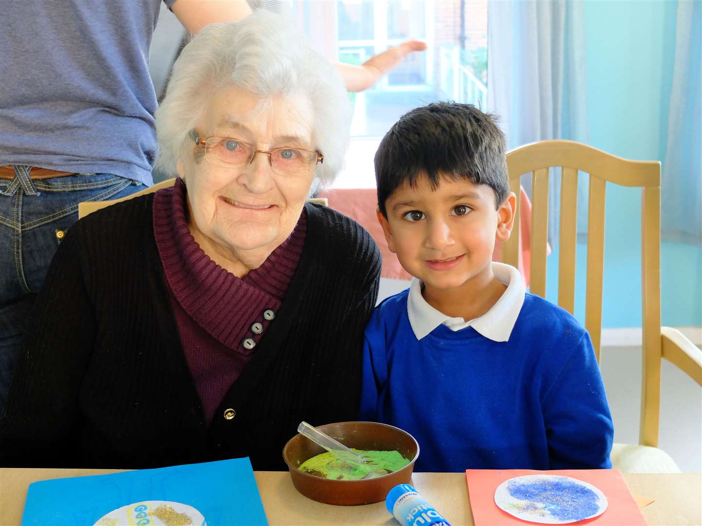 Margaret and Amraj at Dene Holm care home