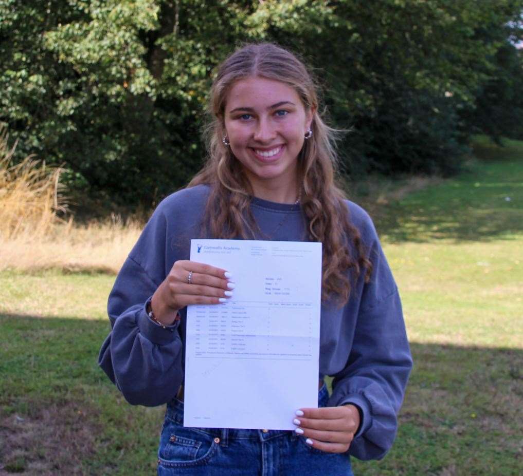 Cornwallis Academy pupil Abigail Aldrich achieved one 9, four 8s and four 7s