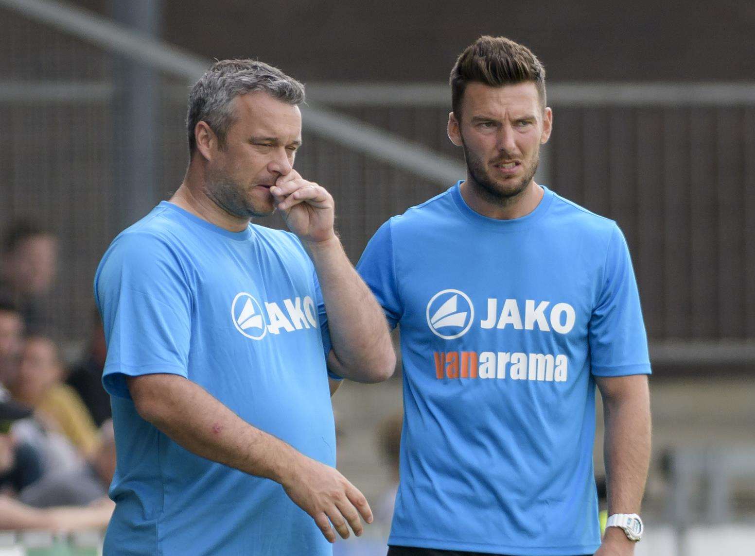 Dartford joint-managers Adam Flanagan and Jamie Coyle Picture: Andy Payton