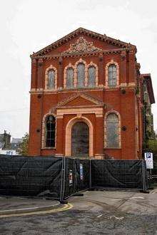 Building work around the water tower in Sheerness