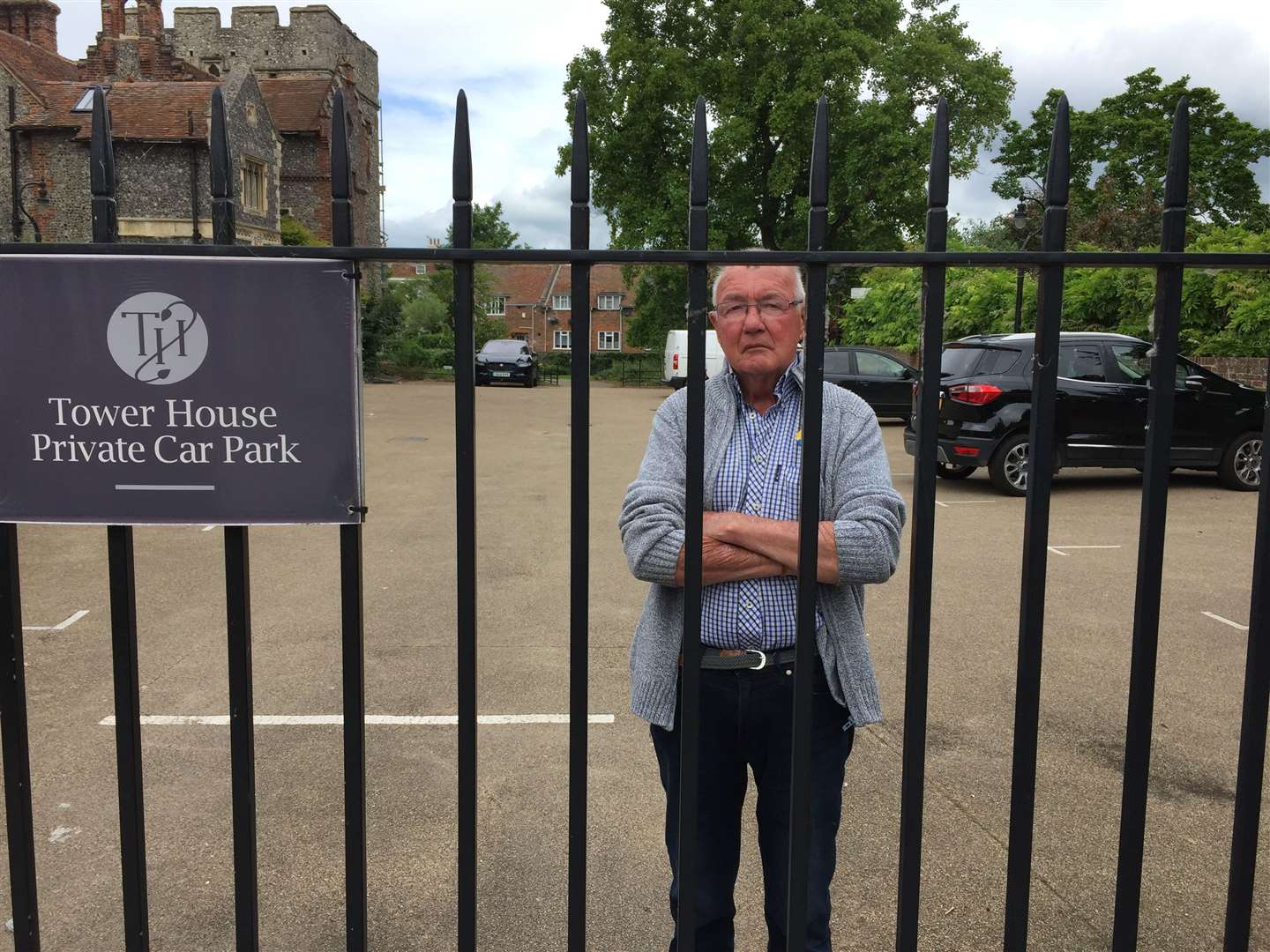 John Huxtable at Westgate Gardens, Canterbury, at the gate he entered