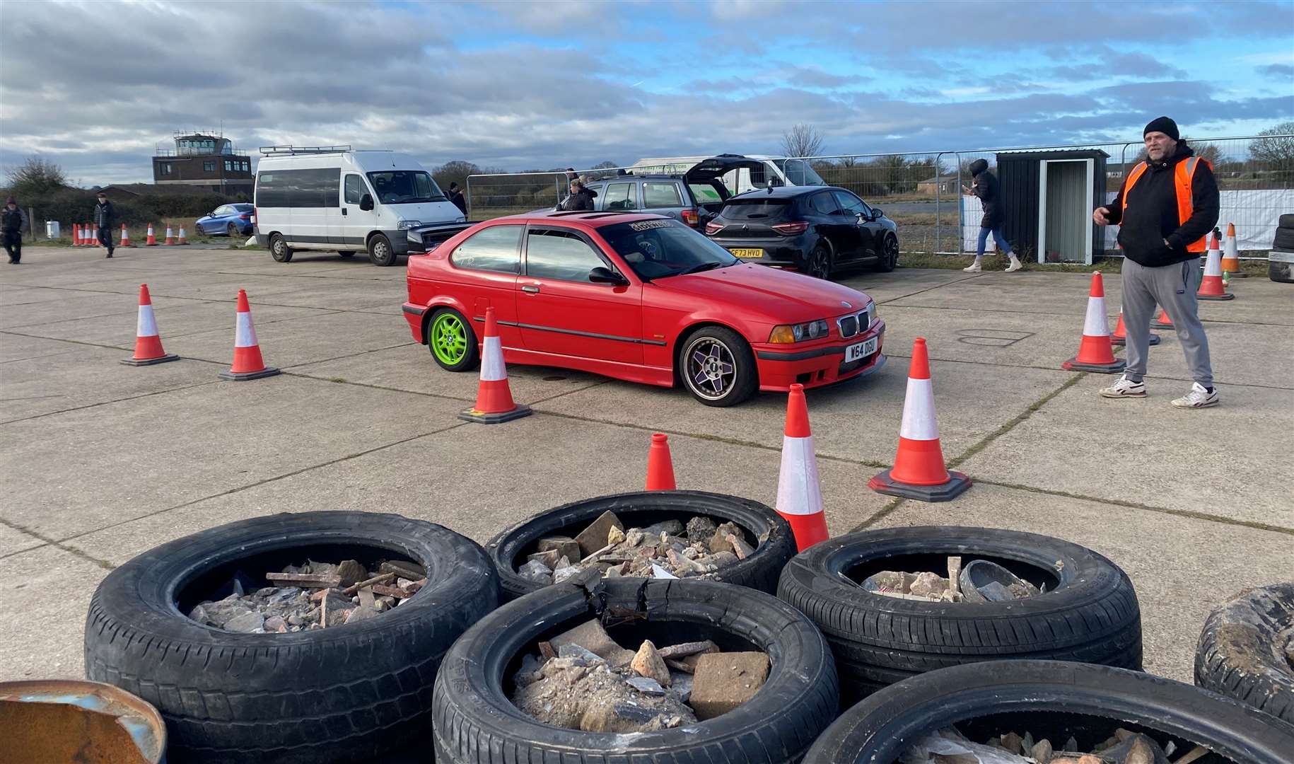 The track at Warren Lees' Skidz Advanced Driving School at Manston Airport