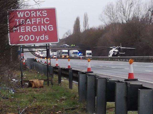 The air ambulance at the scene. Picture: Paul at P. A Valeting