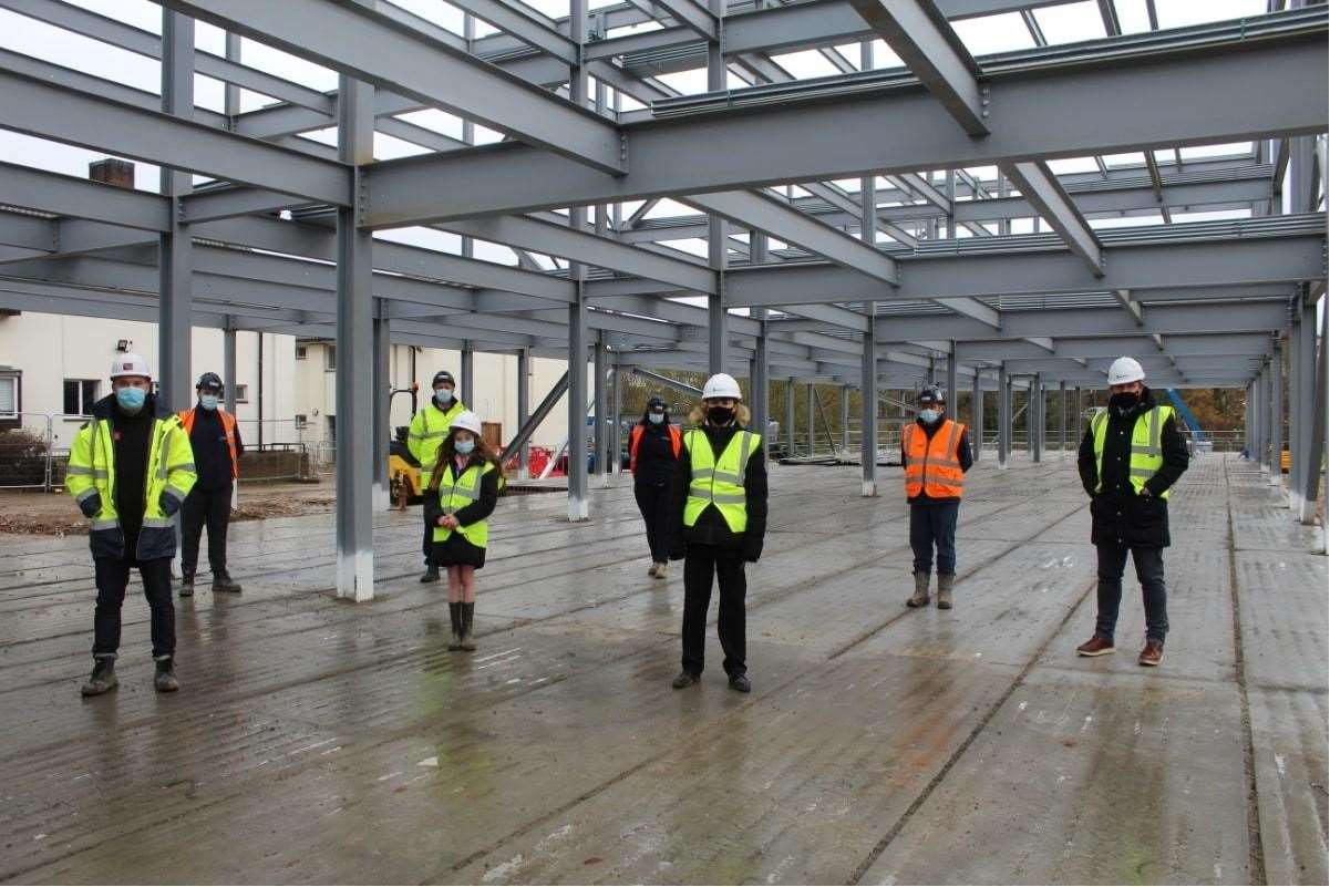 A ceremonial topping out was held at Saint George's Church of England School to mark a major milestone in the £5.5 million project to construct a new three-storey teaching block. Picture: Maisie Walker, Aletheia Anglican Academies Trust