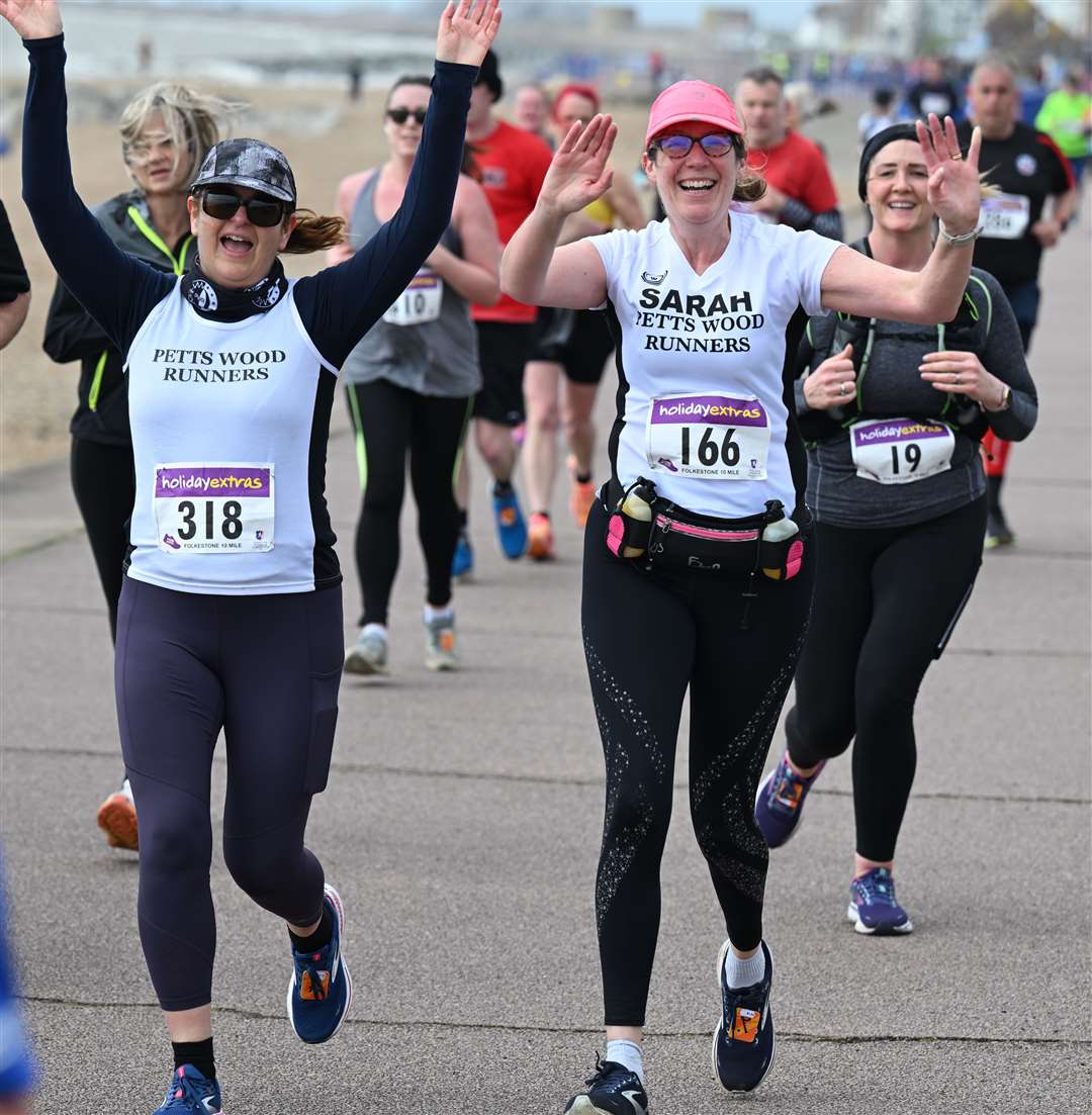 Petts Wood Runners duo Susan Hanney (No.318) and Sarah Davis (No.166). Picture: Barry Goodwin