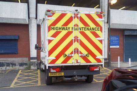 Council contractors van parked in a disabled bay