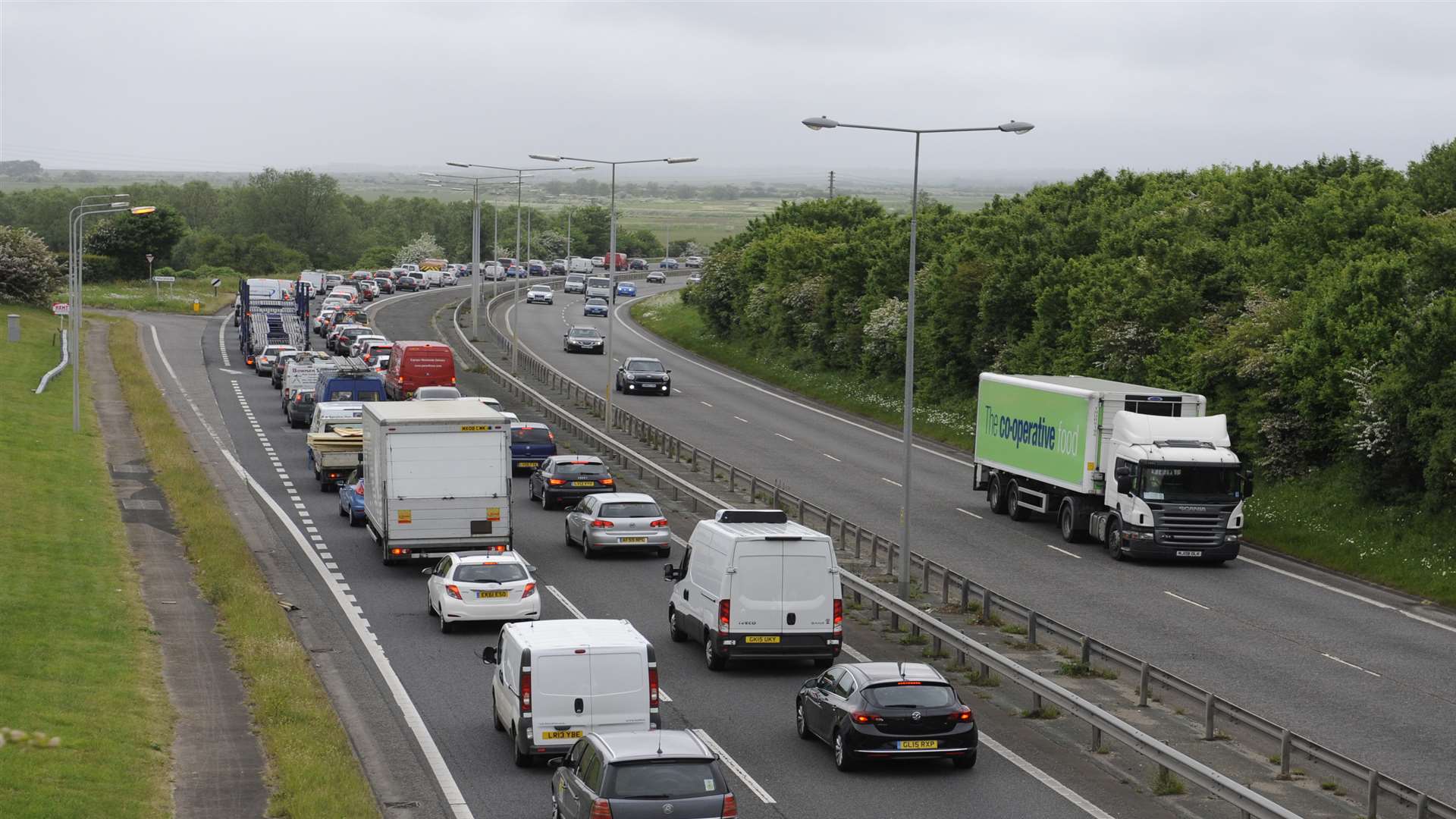 Queues are stretching back towards Herne Bay. Picture: Tony Flashman