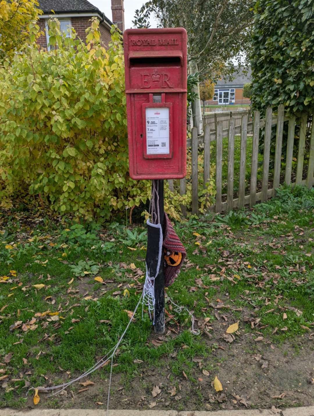 The postbox topper was found to be partially destroyed and the rest had been stolen. Picture: Sandra Simpson