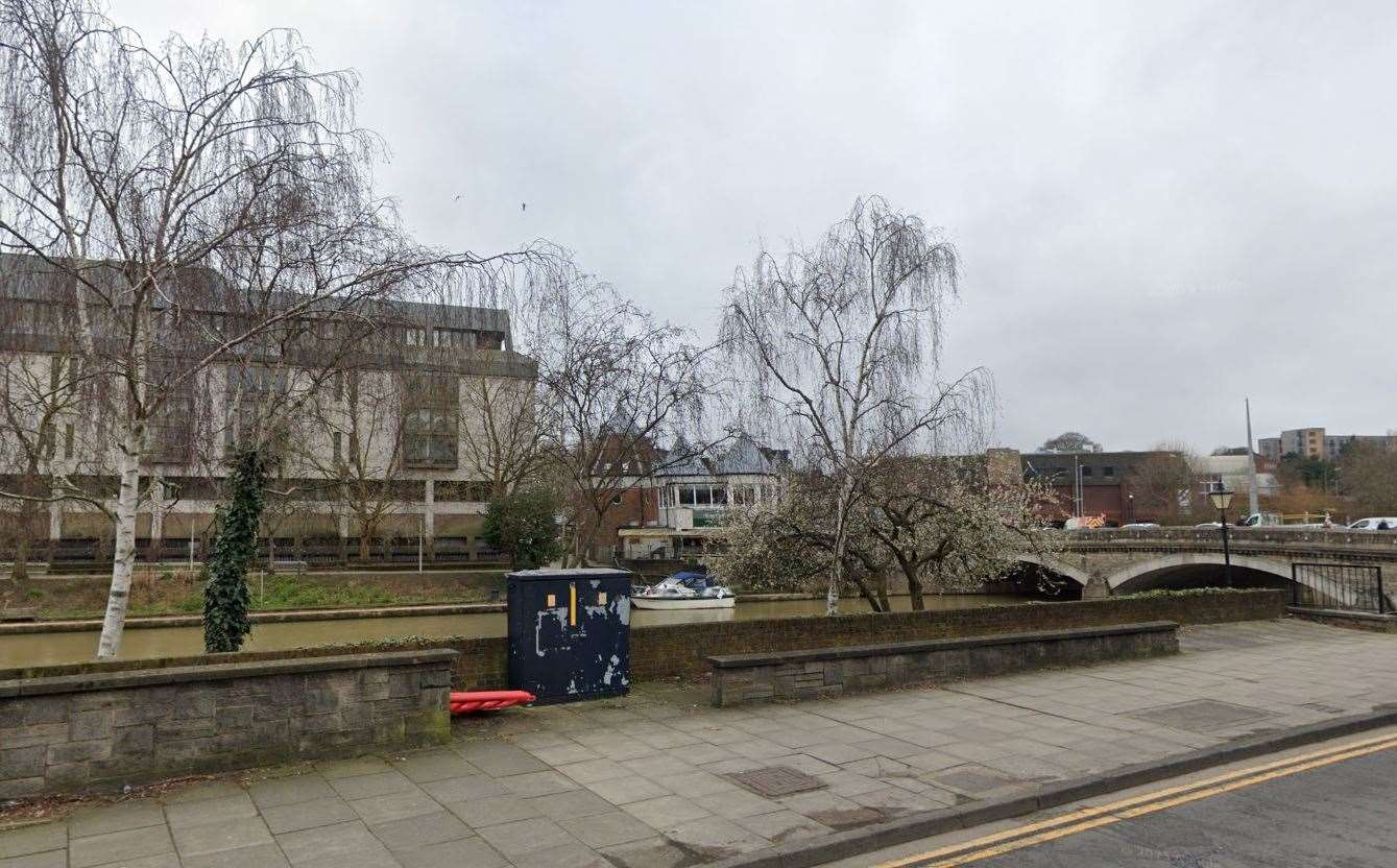 The alleged assault happened by the River Medway in Maidstone near Bishops Way and the Archbishop’s Palace. Picture: Google Maps