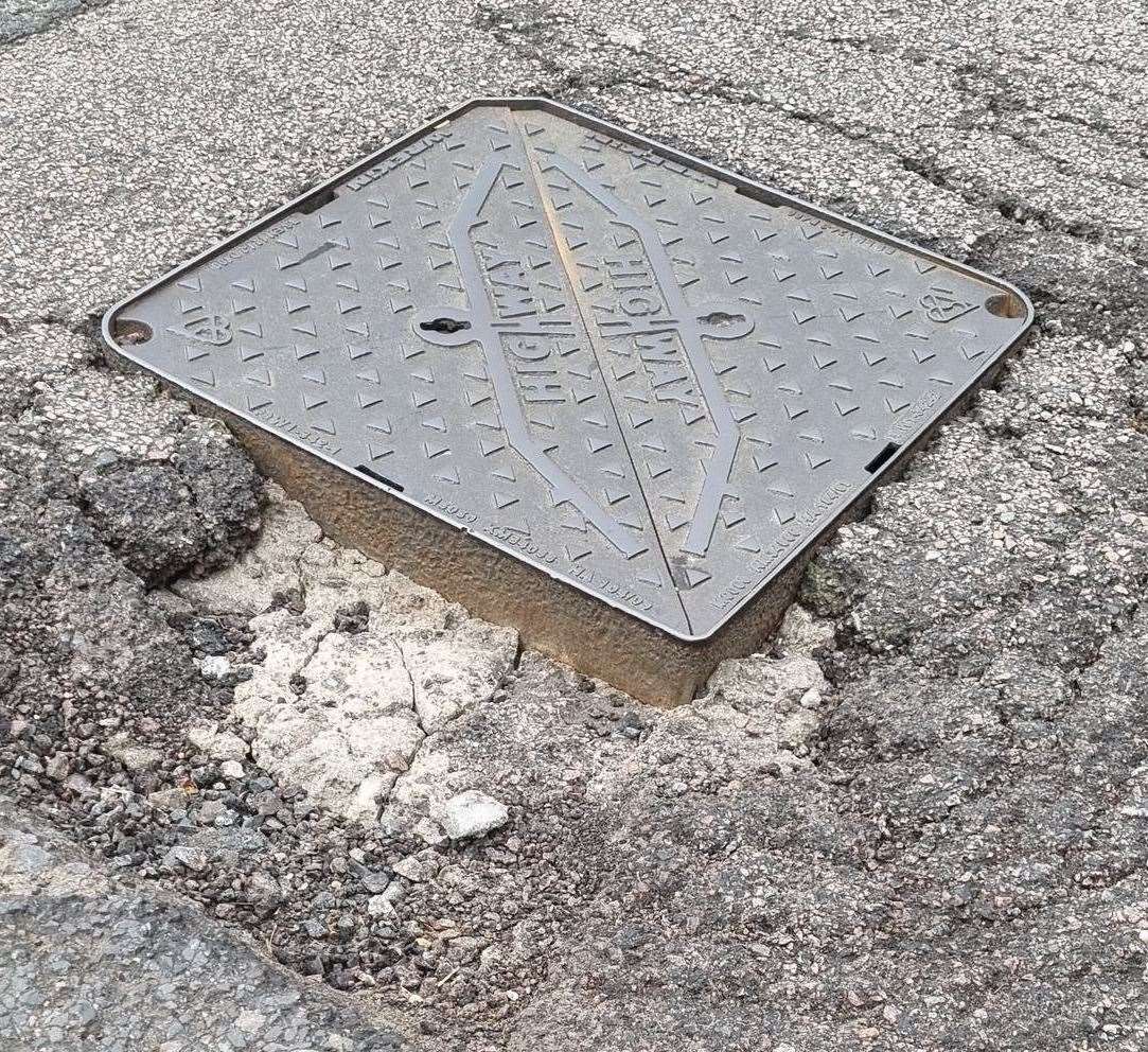 The pothole in London Road, Allington, which caused the damage