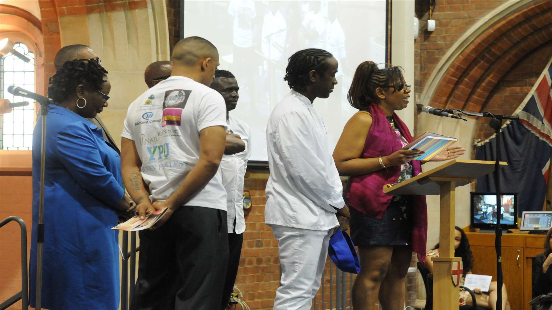 Mourners at the ceremony for Safiya listen to her mum Carol talking about her daughter.