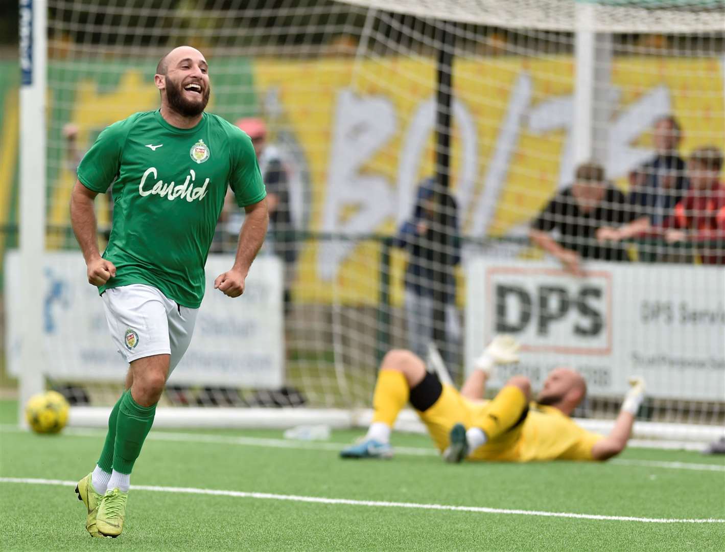 Adem Ramadan celebrates his first goal since recovering from a broken leg. Picture: Ian Scammell.