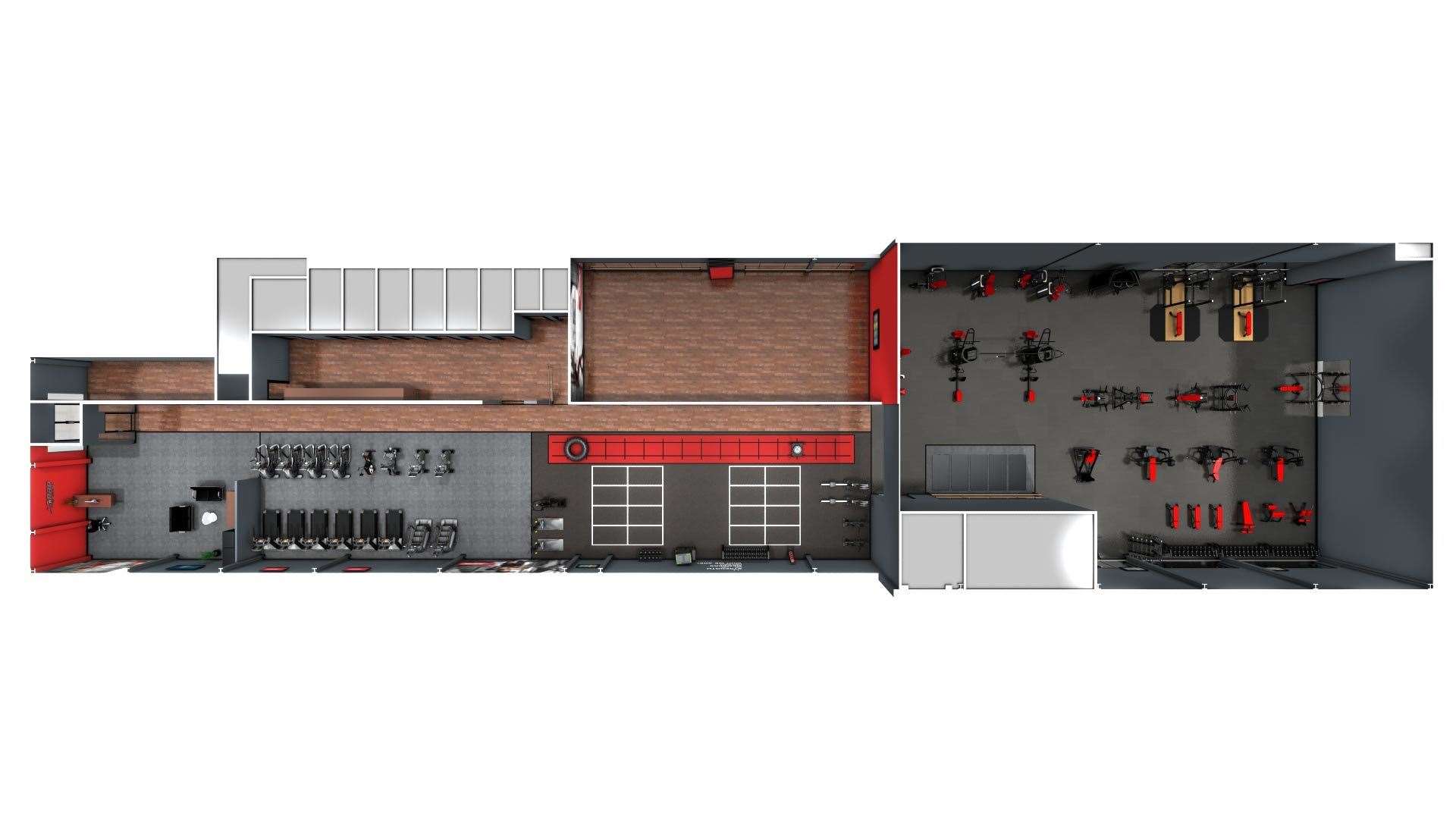 The 24-hour gym will have a "boutique functional training area" - kitted out with a sled track, battle ropes, core bags and plyo boxes. Picture: Snap Fitness