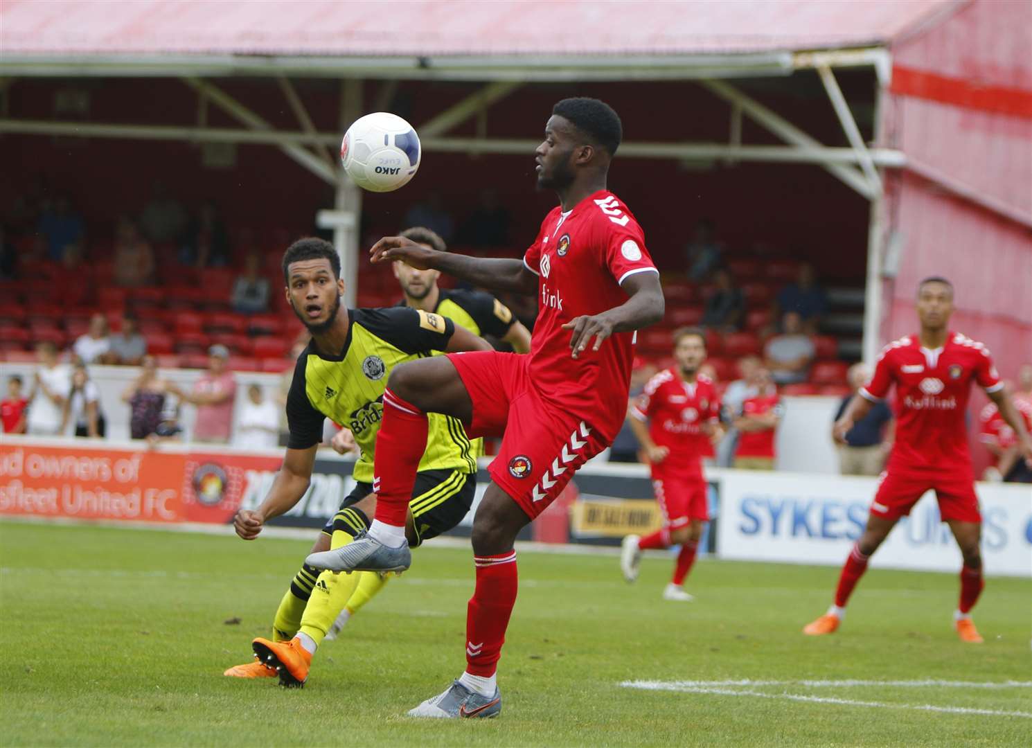 Botti Biabi made his Ebbsfleet debut as a substitute against Aldershot Picture: Andy Jones