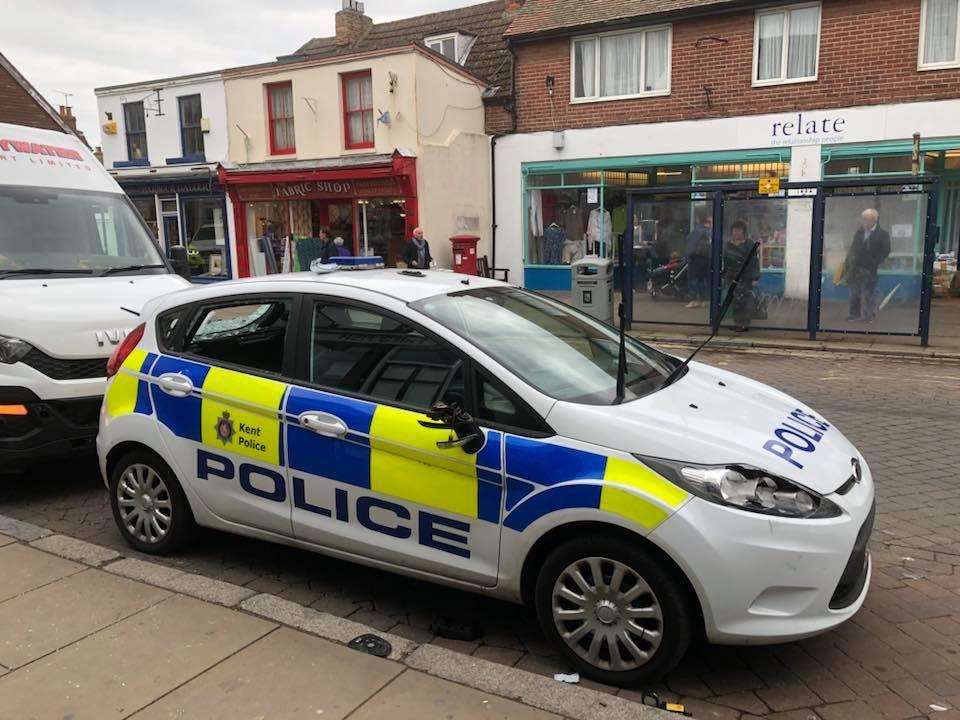 The police car was parked in Harbour Street (image: Sean Deane) (1650633)