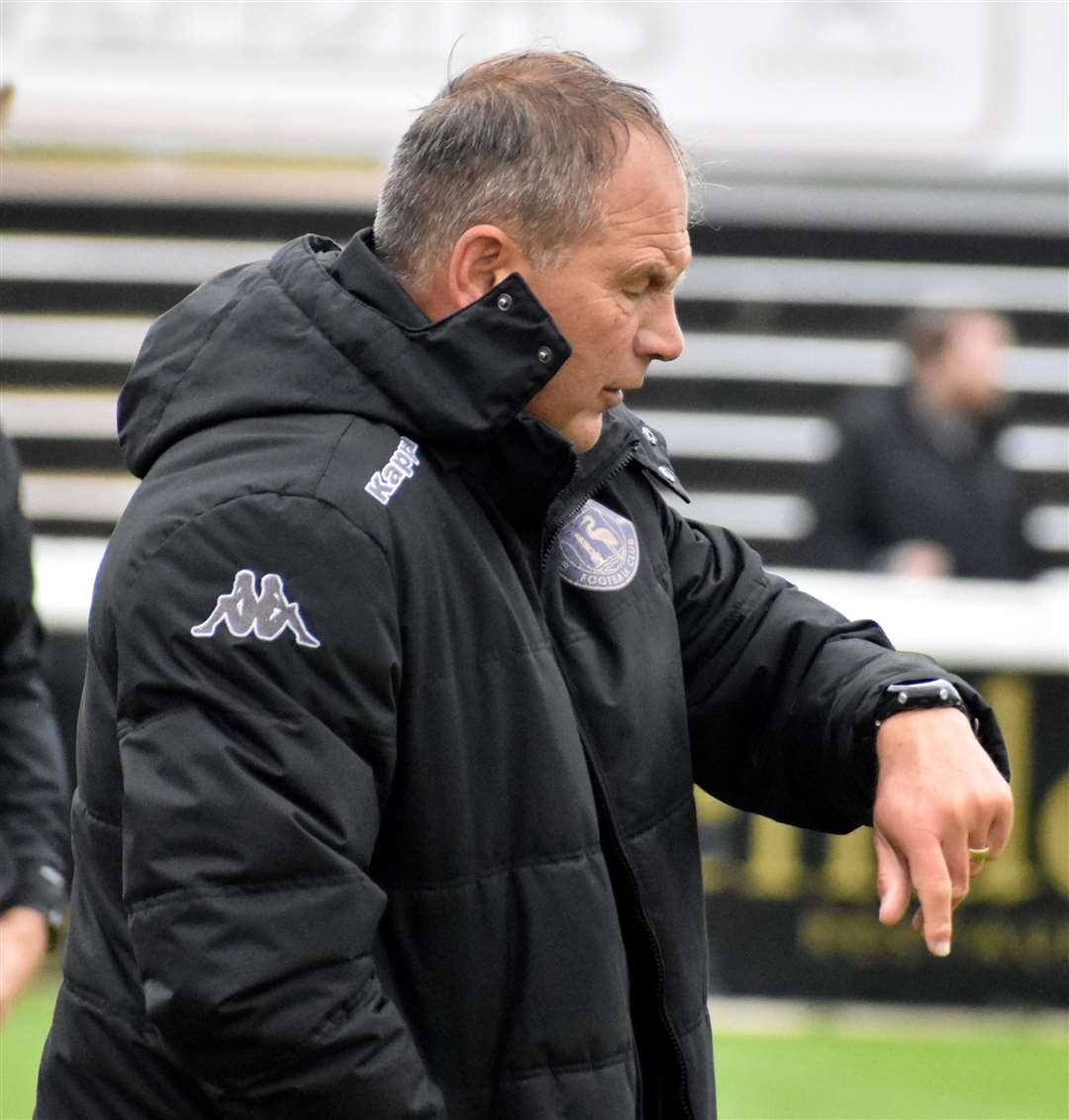 Herne Bay manager Steve Lovell knew he had time on his side as his players recovered from 3-0 down for a draw against Three Bridges. Picture: Randolph File