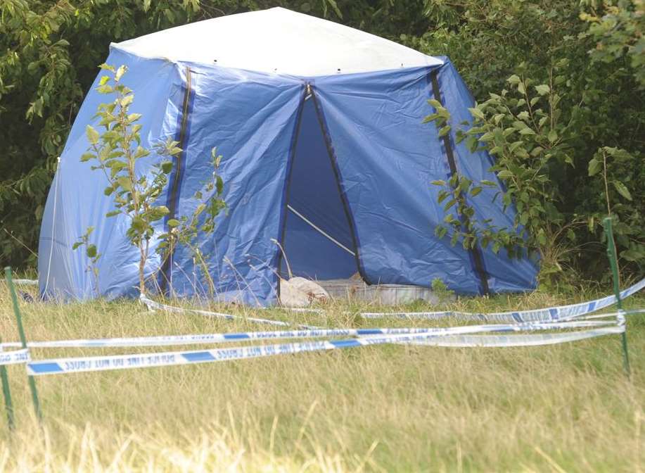 The tent where the injured man was living on the Great Lines. Picture: Steve Crispe