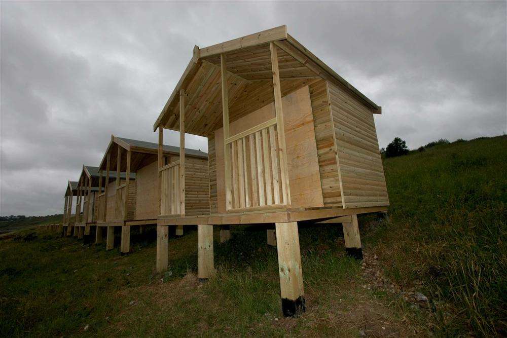 Beach huts in The Leas, Minster