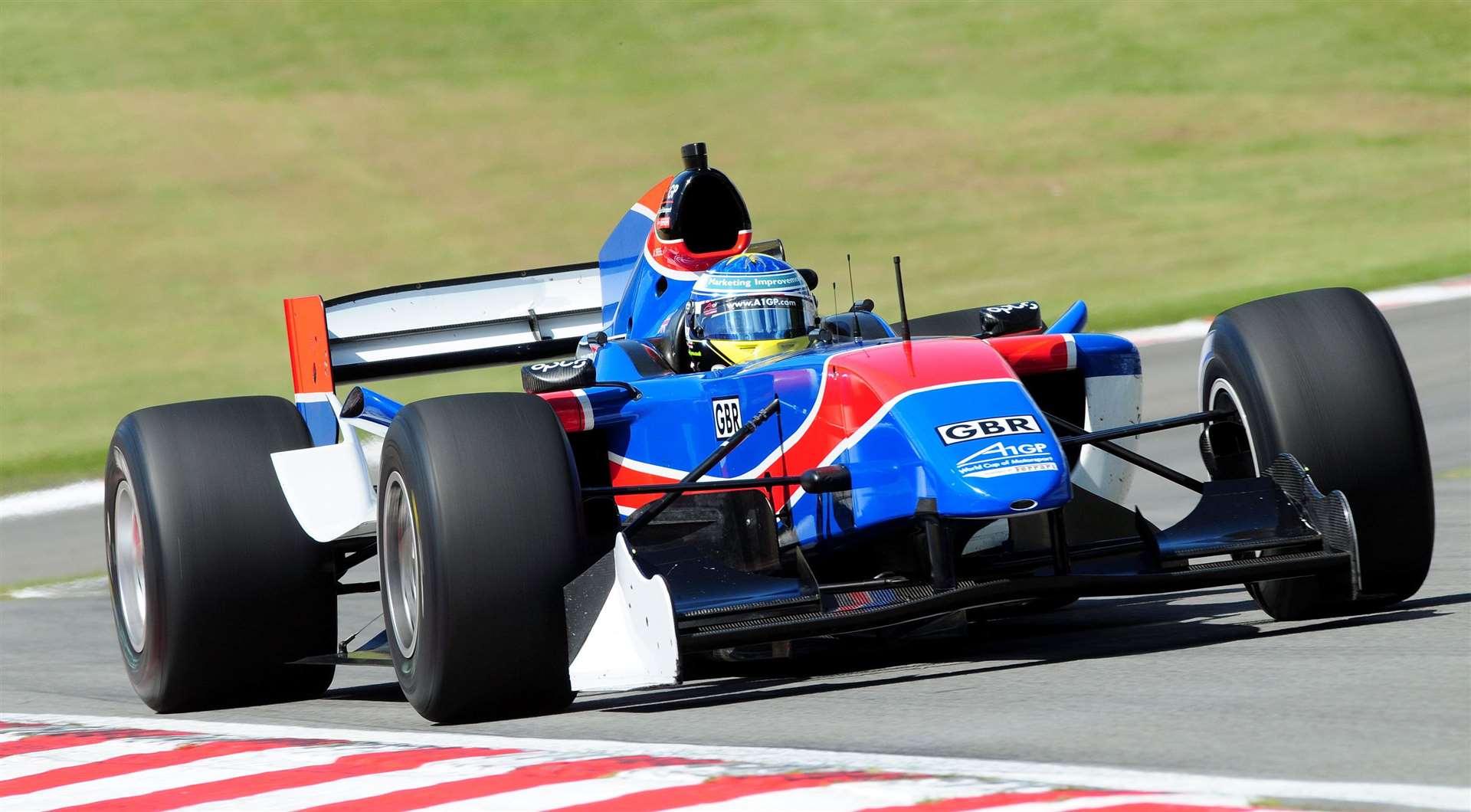 Nerves of Steele: Aaron exits Surtees during his A1 test in May 2009. The later cars were based on the F1 world championship-winning Ferrari F2004. Picture: Andy Payton/PSP