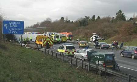 CHAOS: A lorry carrying oranges overturned last month causing gridlock on surrounding routes. Picture: MIKE MAHONEY