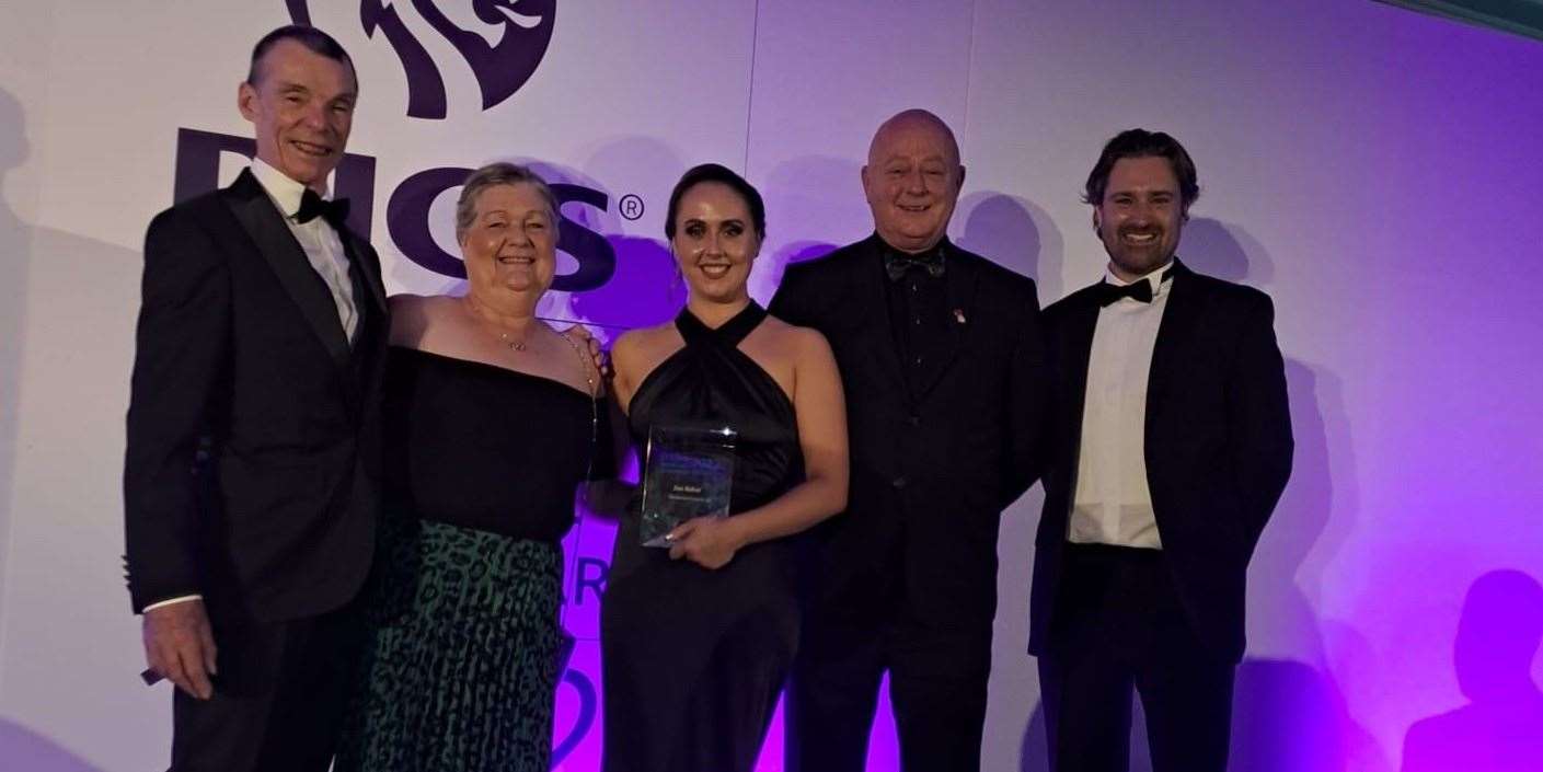 Zoe Baker (centre) has won the RICS Matrics Young Surveyor of the Year Awards 2022, sponsored by information services company Sava. Picture: Zoe Baker