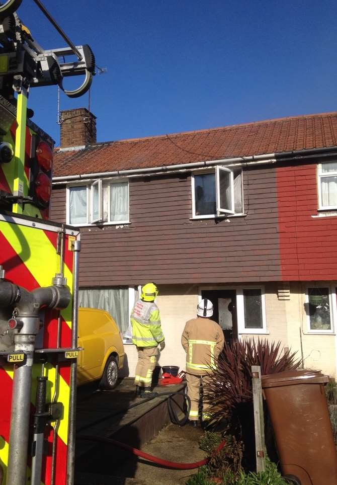 Firefighters at the scene in Rochester