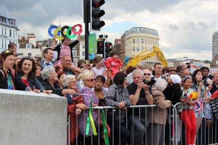 Crowds waiting for Tracey Emin at the Turner Contemporary in Margate