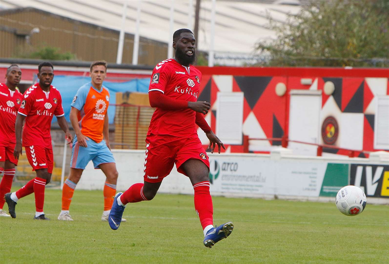 Ayo Obileye scored for Ebbsfleet against Dover on Tuesday Picture: Andy Jones