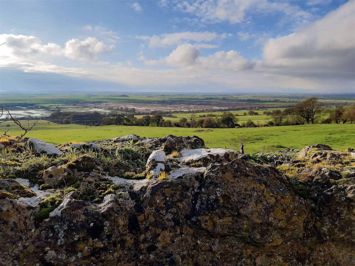 The extensive view across the Romney Marsh towards East Sussex