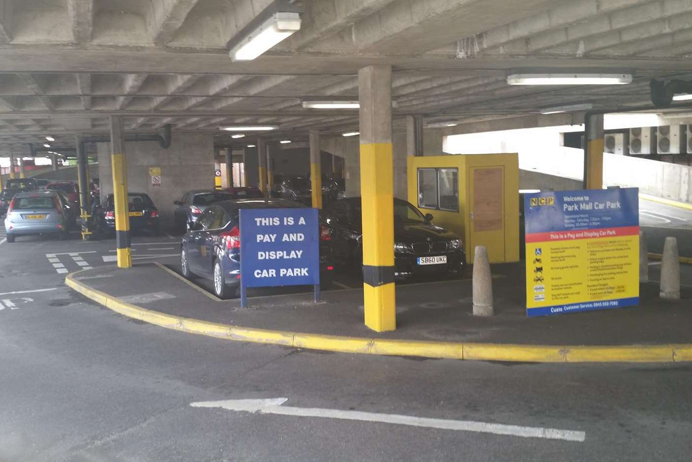 The NCP multi-storey car park in Ashford town centre