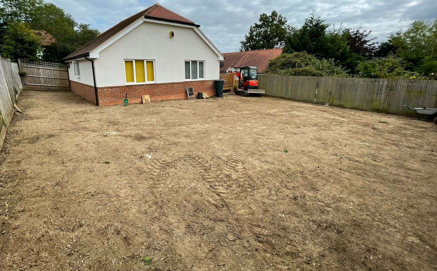 Their garden has been flattened and is now in need of some work to make it safe. Picture: Nellsar