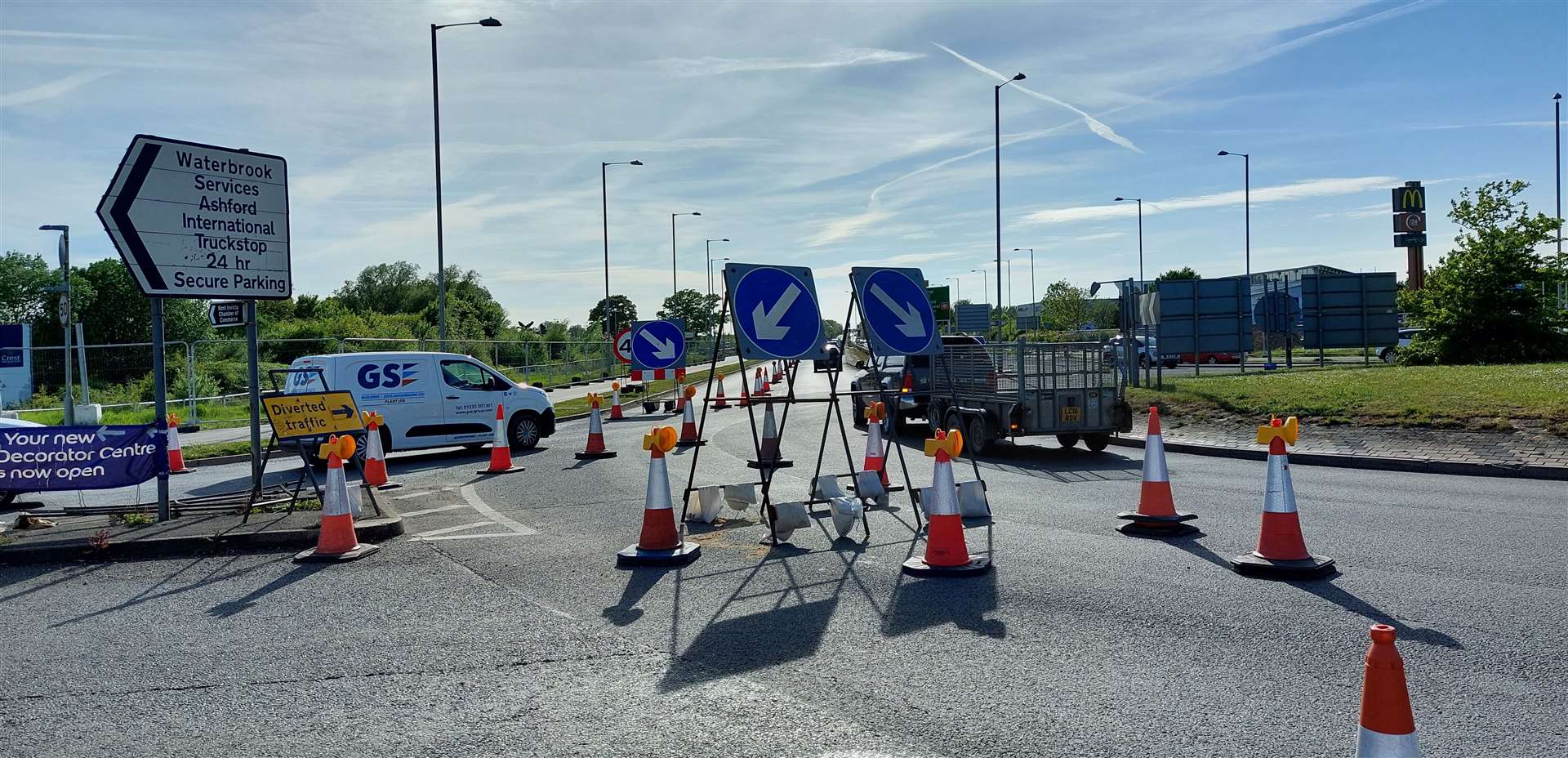 The westbound lane closure was brought in on Monday night