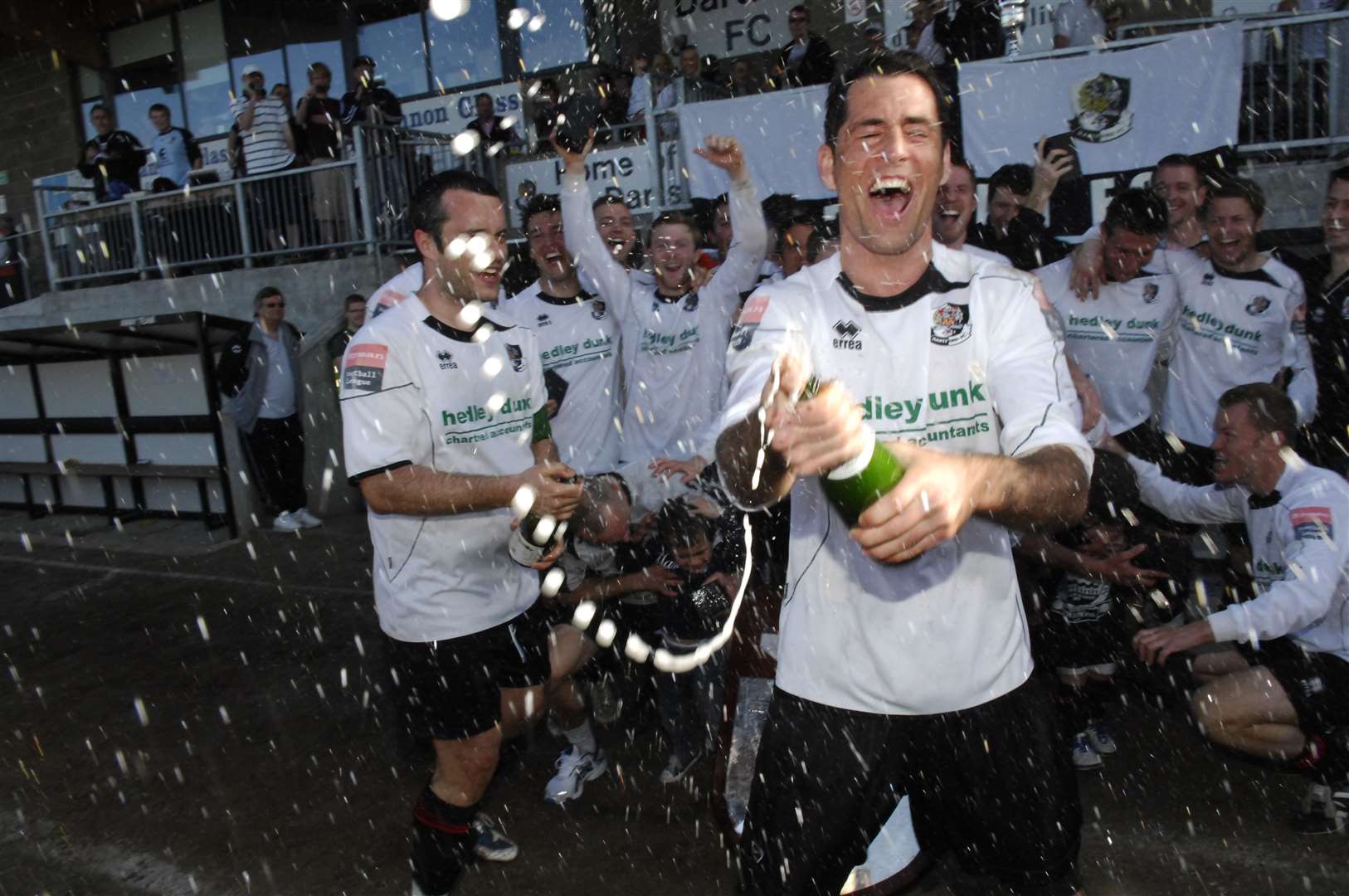 Dartford celebrate the title at Princes Park Picture: Nick Johnson