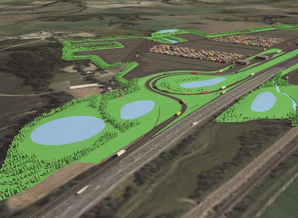 The M20 lorry park site to ease Operation Stack traffic, near Stanford