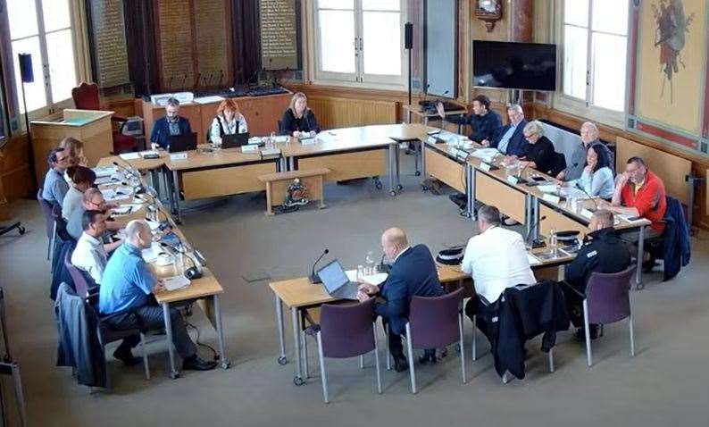 Maidstone Police Commander Mark Mclellan addresses the crime and disorder committee