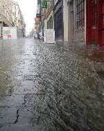 Water lapped at doorsteps in Gravesend town centre. Picture: NICK JOHNSON