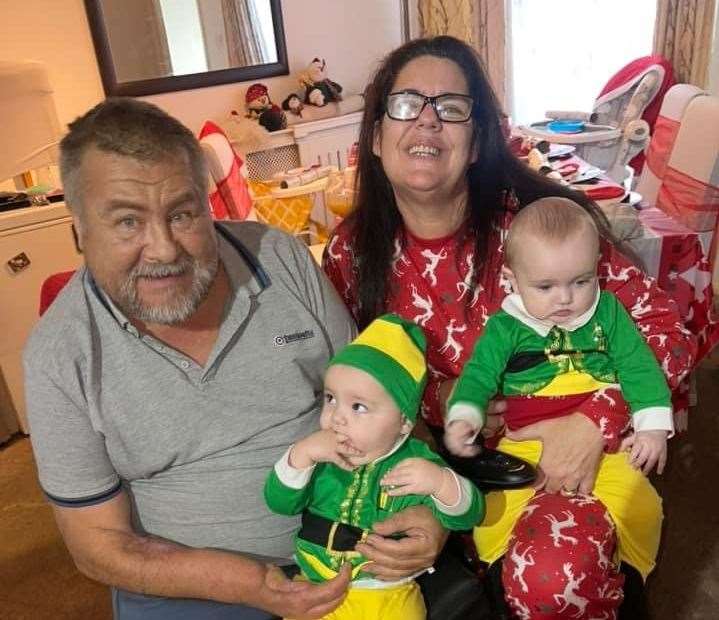 Grandparents Terry and Lorraine Burrell with grandsons, Parker(left) and Blake