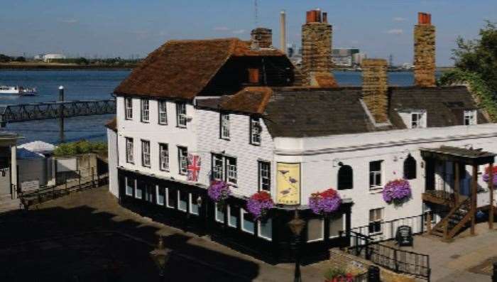 The Three Daws has great views of the river from Gravesend Pier