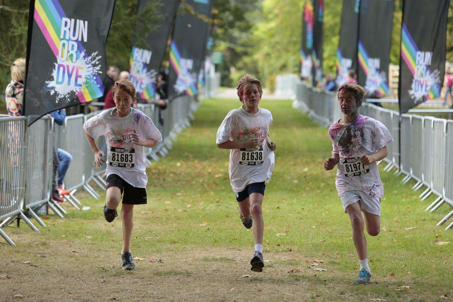 Participants turned up to the event dressed in white and were covered in dye throughout the race