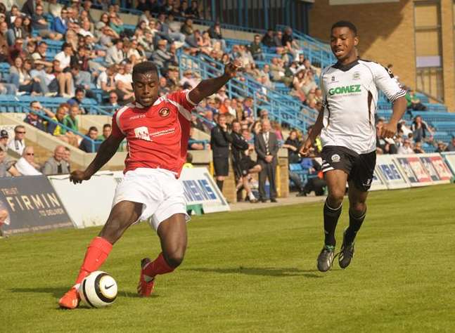 Chris Sessegnon cross from the Ebbsfleet right Picture: Steve Crispe