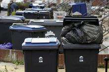 Oveflowing bins in Folkestone Road