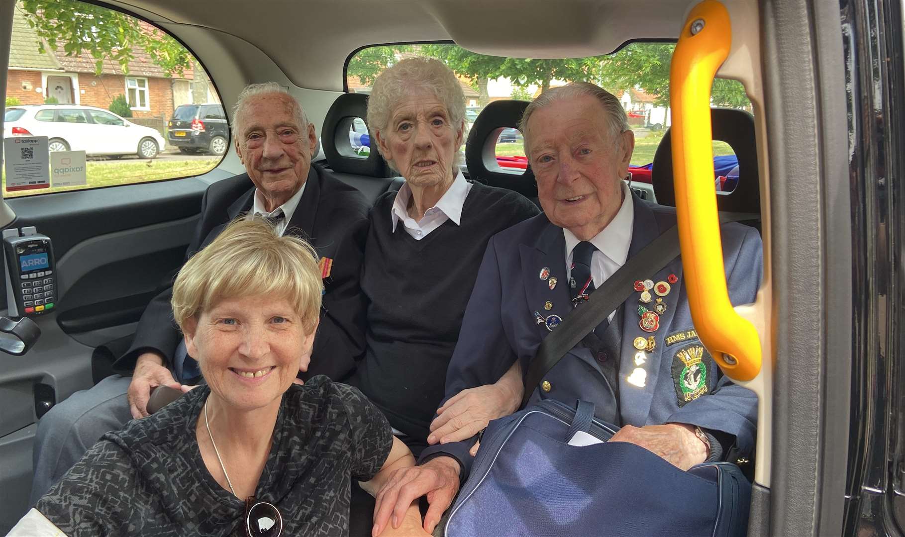 Barbara Harris, bottom left, on a charity trip. Picture: Micky Harris