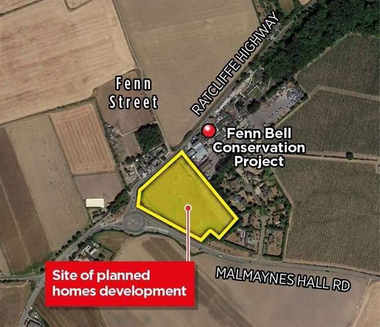 The housing development would be directly next to the Fenn Bell Conservation Project off the Ratcliffe Highway