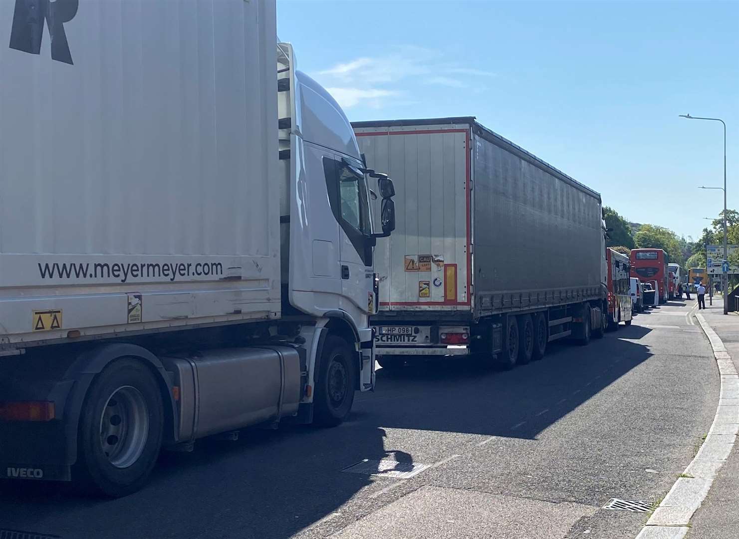 Lorries in Dover at the start of May half-term; highways bosses say they are committed to "keep Kent moving unimpeded”