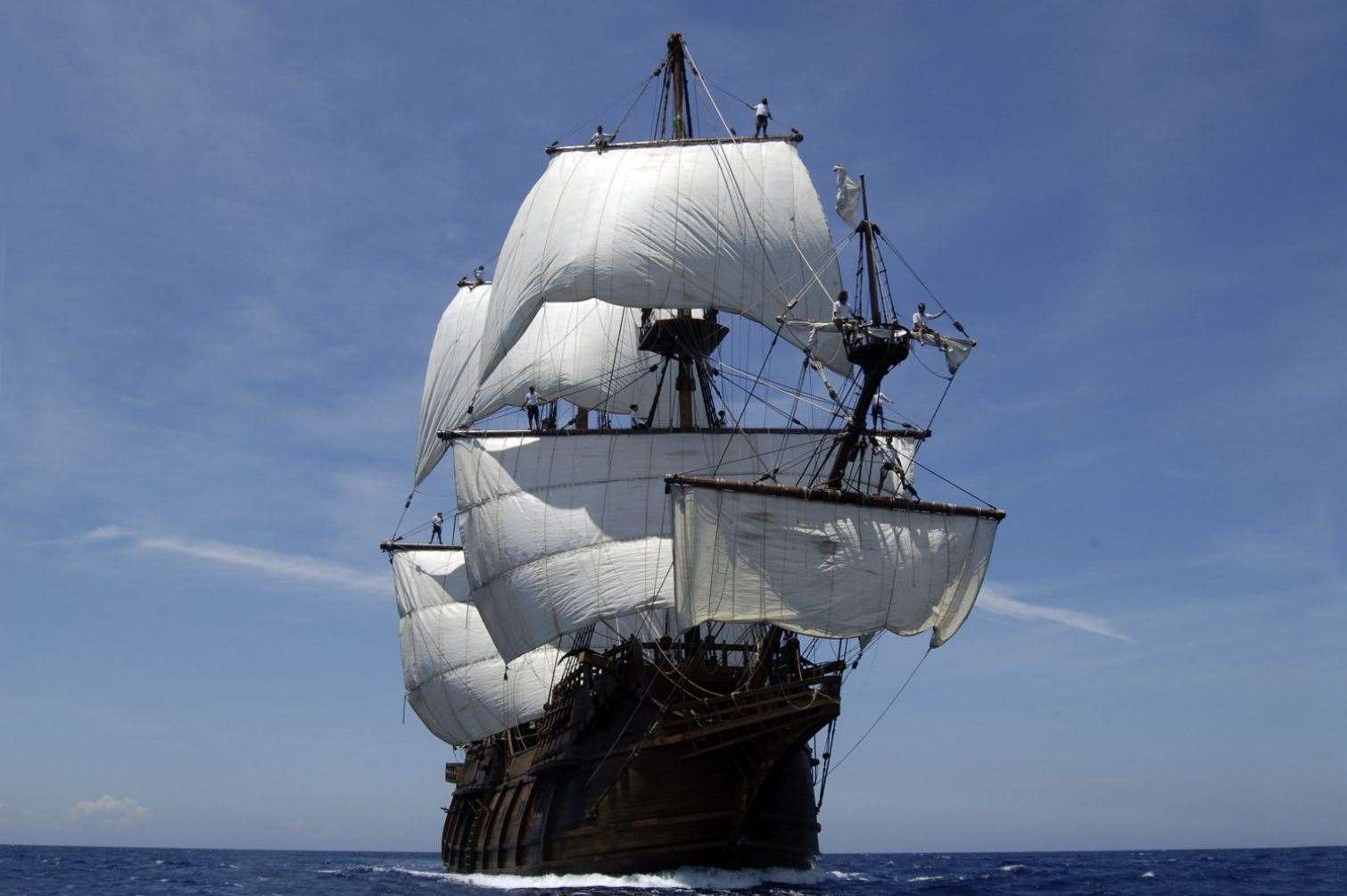 The Galeon Andalucia is the replica of the type of vessel used by the Spanish Crown for maritime expeditions during the 16th through the 18th centuries. Picture: Fundación Nao Victoria